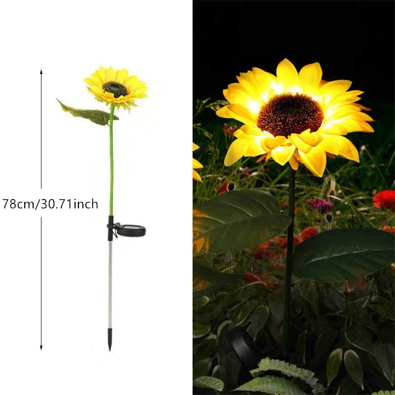 Solar Sunflower LED Lights (3 Flower or 1 Flower)